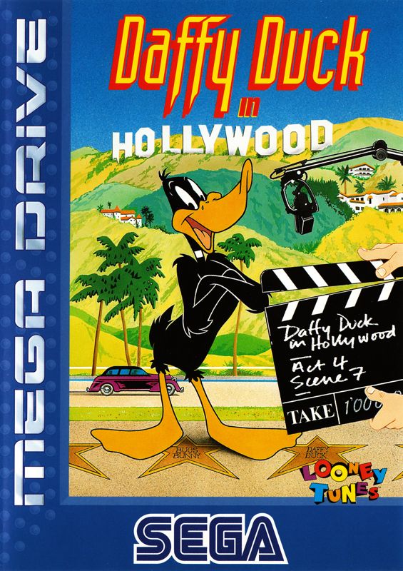 Daffy Duck in Hollywood box art for Sega Mega Drive